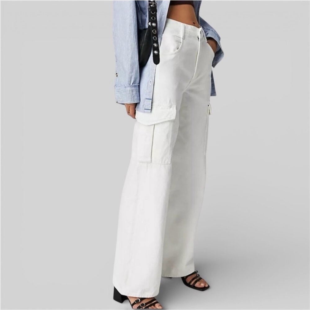 NWT AGOLDE Minka Cargo Jean in Milkshake 26